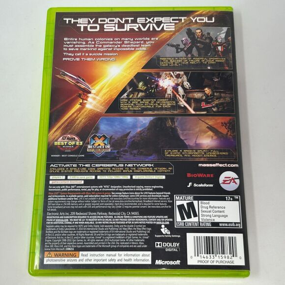 Lot of 5 Xbox 360 Video Games Call of Duty Ghosts MW3 Black Ops Mass Effect 2 3 - Picture 3 of 15